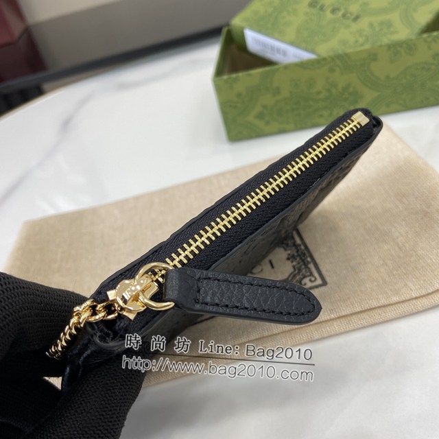 Gucci專櫃古馳最新款Emblem系列超柔軟荔克色壓花/全皮零錢包 jh2082型號：815891